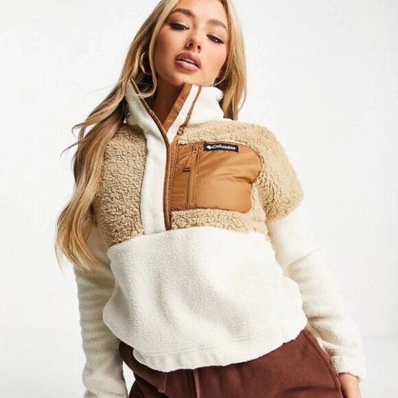 Columbia Jackets & Blazers - Host Pick 🎉🎉 Columbia Lodge Sherpa Pullover in Chalk Beach NWT